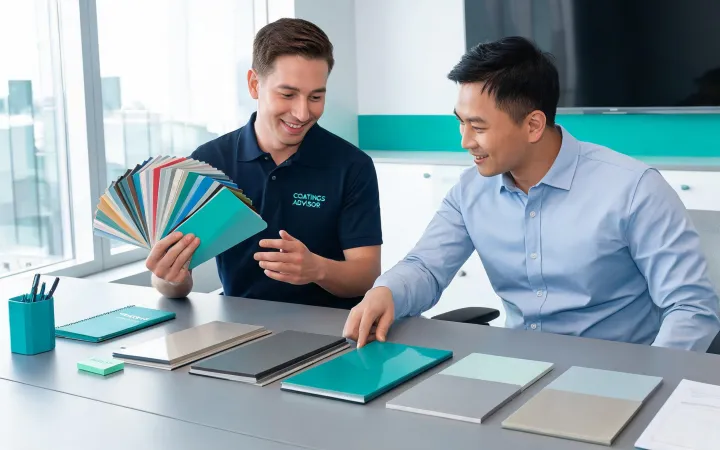 Coatings advisor with color panels